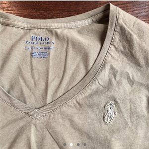 NWOT Polo Ralph Lauren army green short sleeve V neck T-shirt